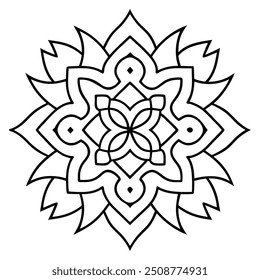 An abstract mehndi design with tiny floral and leaf motifs that create a maze-like pattern.