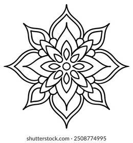 An abstract mehndi design with tiny floral and leaf motifs that create a maze-like pattern.