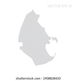 Abstract Melilla map with gray diagonal lines. Melilla stripes map. Vector illustration EPS10.