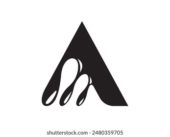 Abstract melt with a triangular shape that looks like the letter A