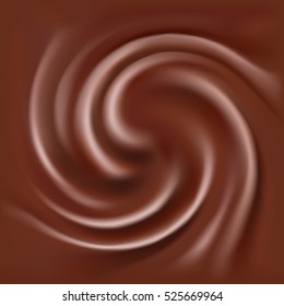 Abstract melted chocolate swirl vector background.