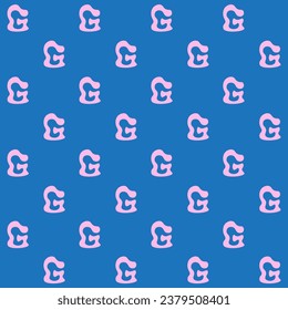 Abstract Melted Letter G Vector Seamless Pattern