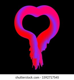 An abstract melting heart shaped background image.