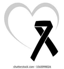 abstract memorial logo with heart