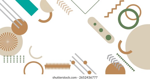 Resumo mênfis fundo. Padrão colorido no estilo Memphis 80s-90s. Espaço em branco para texto. Usando em web design, modelo, convite, cartaz. Ilustração vetorial.
