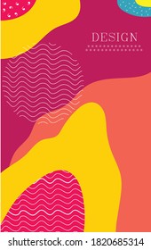 Resumen de Memphis Antecedentes. Fondo del vector de salpicadura colorido para presentación e impresión. Diseño artístico de estilo memphis. Patrón colorido de forma líquida. Resumen de diseño de fondo de banner gráfico.