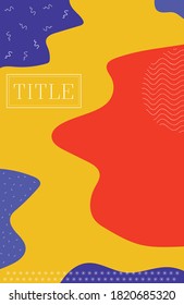 Abstract Memphis Background. Colorful splash vector background for presentation and print. Memphis style art design. Colorful liquid shape pattern. Abstract graphic banner background design.