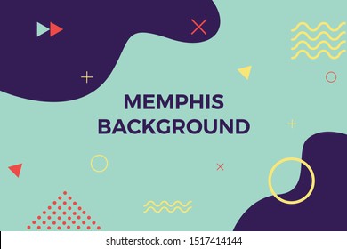 Abstract memphis background with colorful wave design