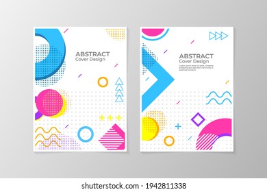 Abstract memphis background cover design template, suitable for cover your book and poster