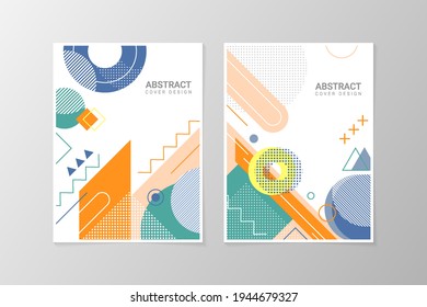 Plantilla de diseño de portada de fondo de memphis abstract, adecuada para cubrir tu libro y afiche

