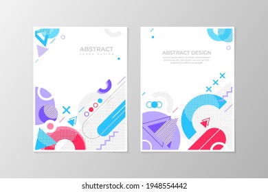 Abstrakte Design-Vorlage für Memphis-Hintergrundcover, geeignet für die Abdeckung Ihres Buches und Posters