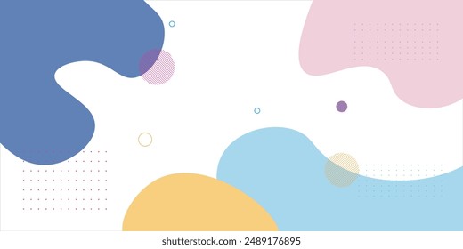 Abstract memphis background. Fluid shapes composition.