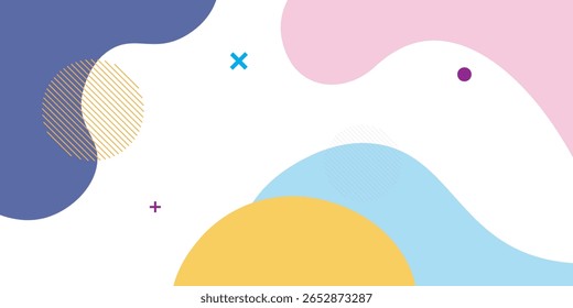 Abstract memphis background. Fluid shapes composition. Eps10 vector
