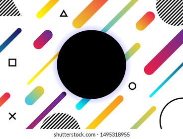 Abstract memphis background geometric element.