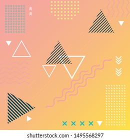 Abstract memphis background geometric element.
