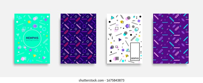 Abstract memphis background geometric element. Cool background. Future geometric template.