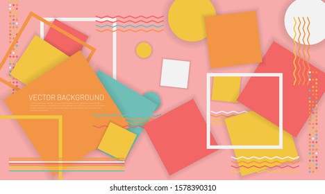 Abstract memphis background geometric elements. Modern vector design posters, covers, card designs.