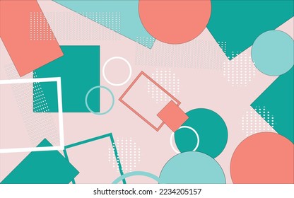 Abstract memphis background geometric elements Pro Vector