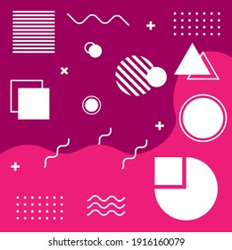 abstract memphis background with ornament	