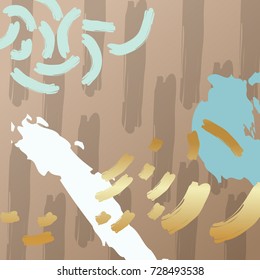 Abstract memphis background with paint grunge strokes 
