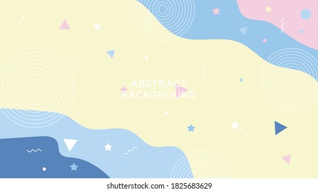 abstract memphis background with soft blue and pink pastel Vector illustration