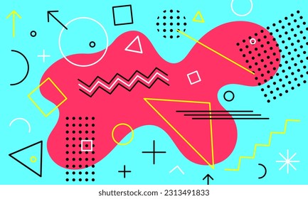 abstract memphis background template, cover magazine, poster design