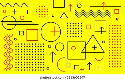 abstract memphis background template, cover magazine, poster design
