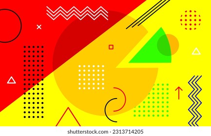 abstract memphis background template, cover magazine, poster design