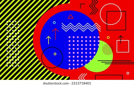 abstract memphis background template, cover magazine, poster design