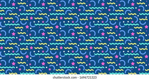 Abstract memphis background or wallpaper. Website, blog, presentation, fabric or advertising background template. Seamless vector pattern.