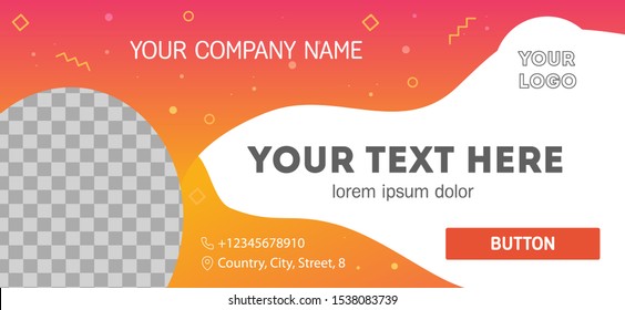 Abstract memphis banner for website