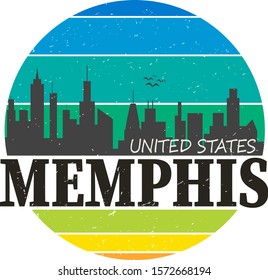 Abstract Memphis City Typography illustration, Memphis City Design illustration