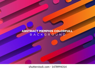 Abstract Memphis Colorful Gradient Background
