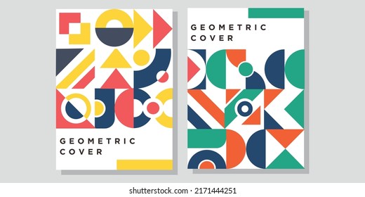 Abstract memphis cover layout background