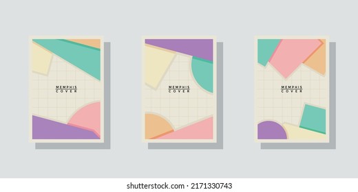 Fondo de diseño de portada de diseño de memphis abstractos