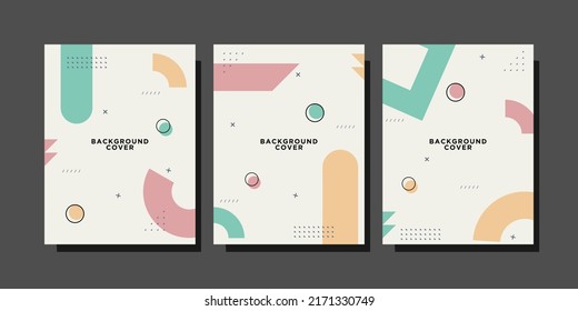 Abstract memphis design cover layout background