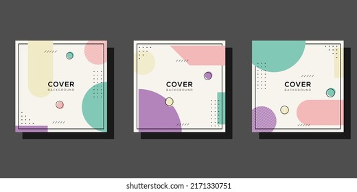 Fondo de diseño de portada de diseño de memphis abstractos