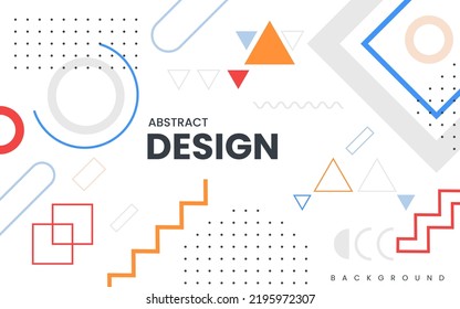 Abstract and memphis flat design background for your project