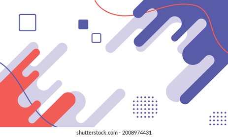 abstract memphis flat fluid shapes background 