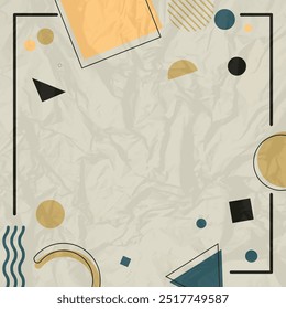 Abstract memphis frame background. Vector illustration. Abstract background.