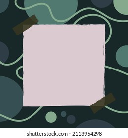 Abstract memphis frame square cards, funky colourful stripes and dots shapes and quotes text frames background. Futuristic brochure