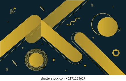 Abstract Memphis Futuristic Background Template Design