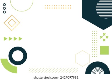 Abstract memphis geometric shape background