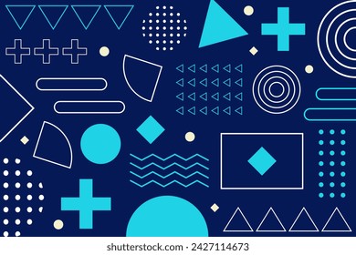 Abstract memphis geometric shape background template
