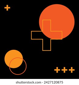 Abstract memphis geometric shape social media background