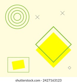 Abstract memphis geometric shape social media background