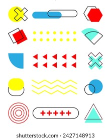 Abstract memphis geometric shapes background template