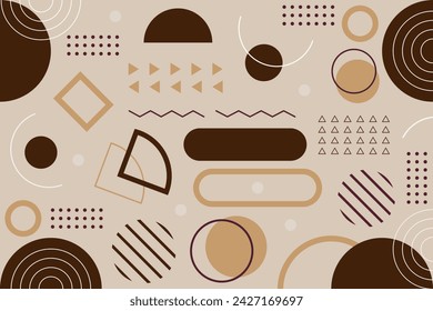 Abstract memphis geometric shapes background template