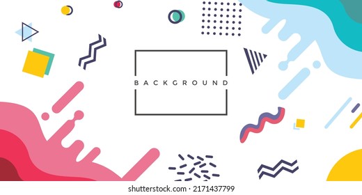 Abstract memphis geometrical shape layout cover background