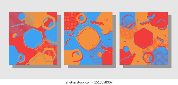 Abstract memphis geometry design for poster, flyer, banner, and background template vector.
